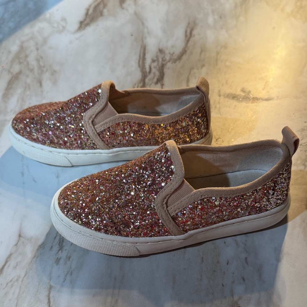 Cat & Jack Sparkly Pink Slip-On Sneakers - Picture 3 of 5